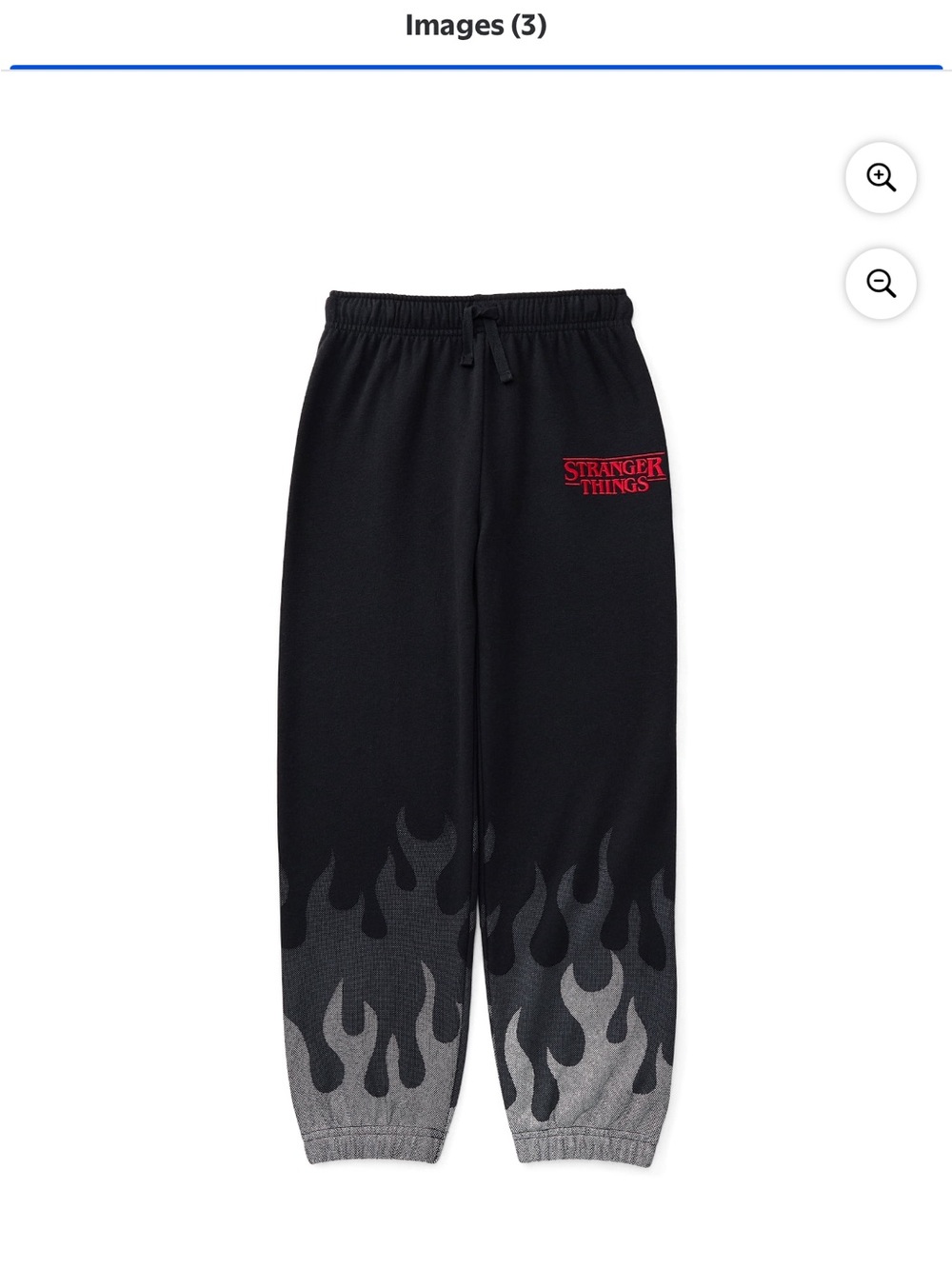 Stranger Things Kids Black Flame-Print Joggers